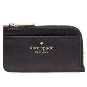 NWT Kate Spade Saffiano leather Black Zip Card holder
